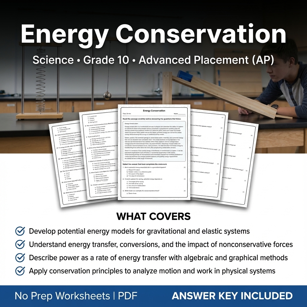 Grade 10 Science Worksheet Bundle – Physics, Biology & Earth Science PDF — included worksheet 12
