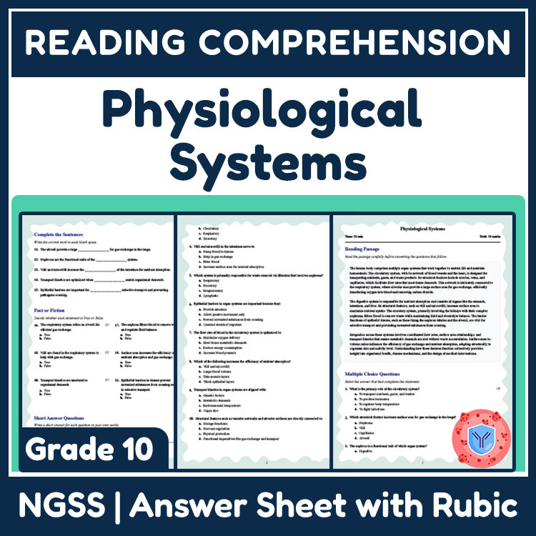 Grade 10 Science reading worksheets worksheet — 10th Grade Science | Physiological Systems Reading Worksheet (PDF & Answer…