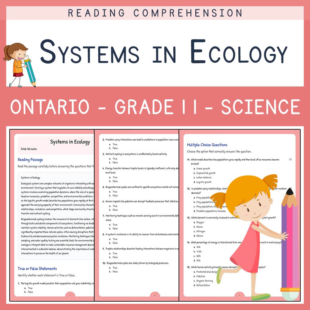 Grade 11 Science worksheet elena worksheet — Grade 11 Science Assessment | Systems in Ecology Worksheet Elena | Ontario —…