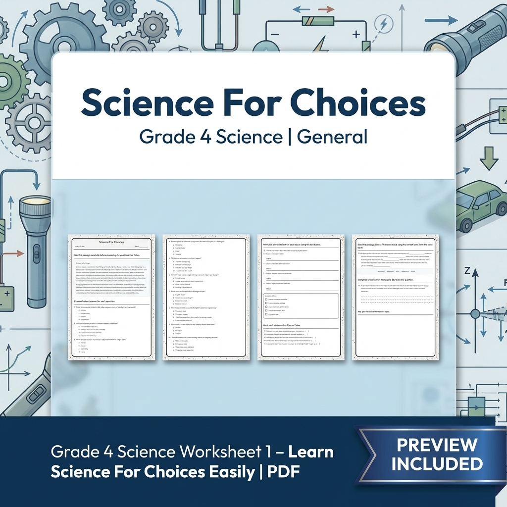 Grade 4 Science Lesson Group  Comprehensive Worksheets for Hands-On Learning — included worksheet 2