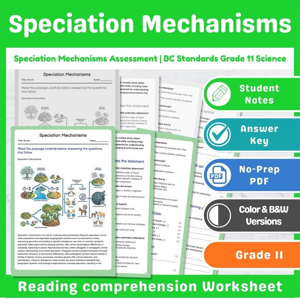 Grade 11 Science Lesson Assessment Bundle | Photosynthesis & Genetics — included worksheet 4