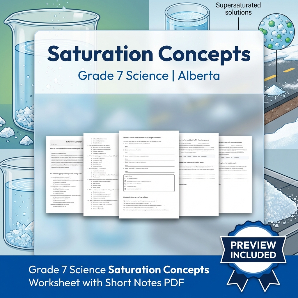 Grade 7 Science | Matter & Chemical Change UNIT Worksheet Bundle  — included worksheet 4