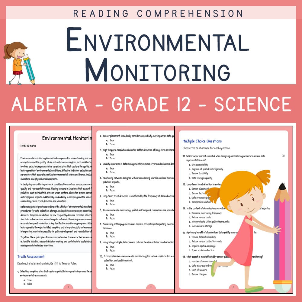 Grade 12 Science worksheet elena worksheet — Grade 12 Science | Environmental Monitoring Worksheet | Alberta Standards — p…