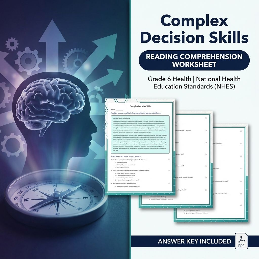 Grade 6 Health | Communication, Decision-Making & Disease Prevention Worksheets Bundle (Answer Key Included) — included worksheet 5