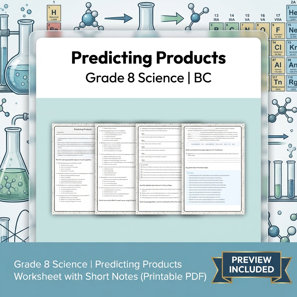 Grade 8 Science Full Year Bundle | Cell Biology, Ecosystems & Conservation — included worksheet 8
