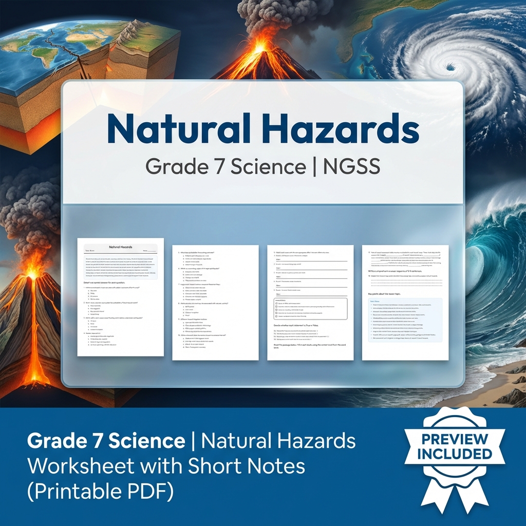 Grade 7 Science | Earth and Human Activity NGSS Unit Bundle (Worksheet Pack) — included worksheet 2