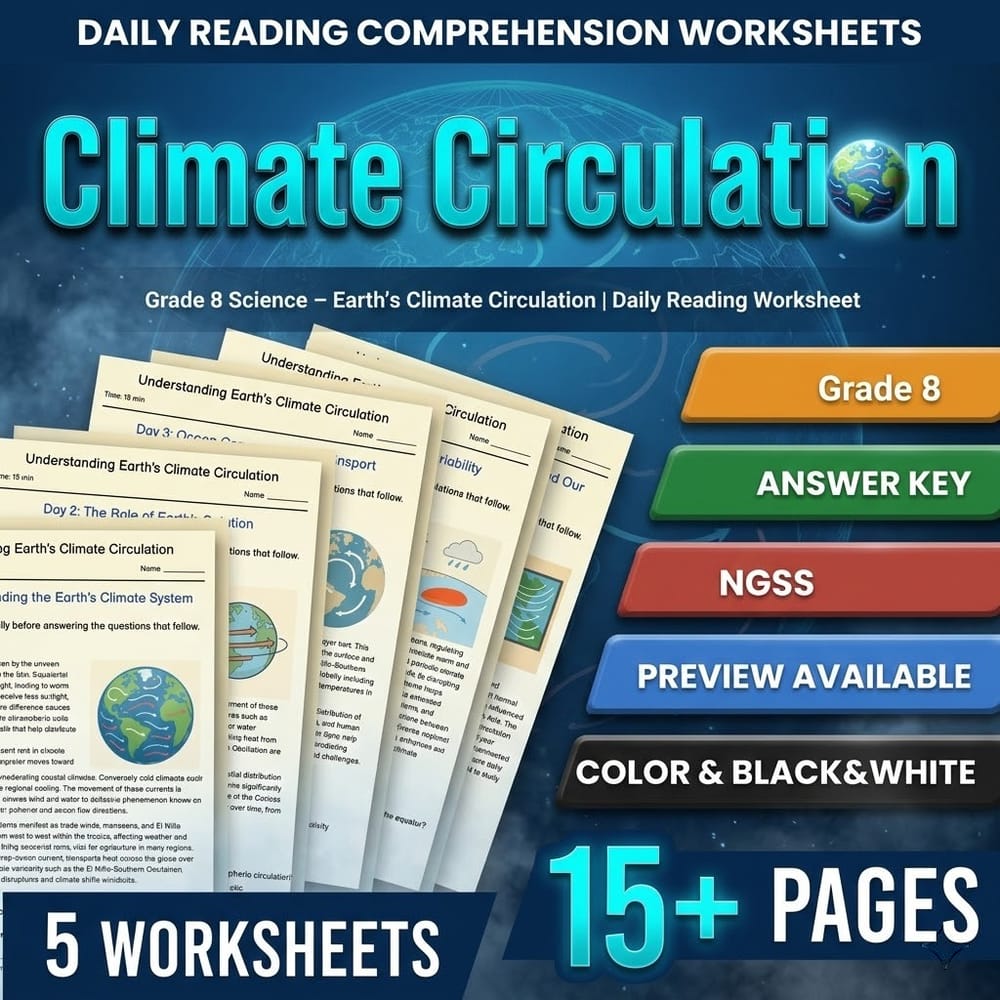 Grade 8 Science – Earth's Climate Circulation | Daily Reading Worksheet