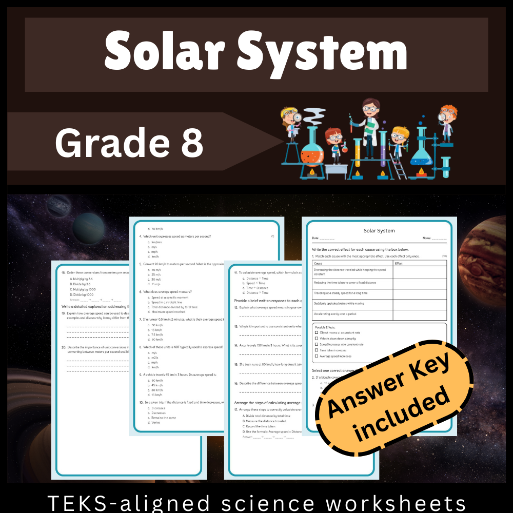 Grade 8 Science Worksheet Bundle | Ecosystems, Matter, Motion & More (TEKS Aligned) — included worksheet 11