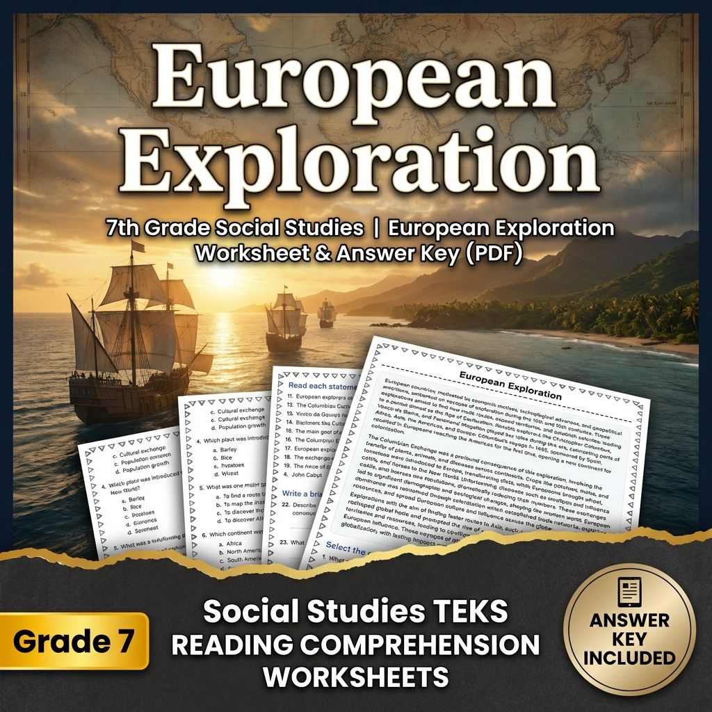 Grade 7 Social Studies Bundle | Reformation, Renaissance & Global Trade — included worksheet 6