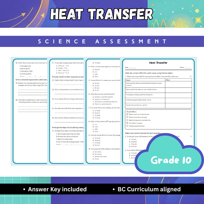 Grade 10 Science | Heat Transfer Worksheet + Answer Key – BC Standards
