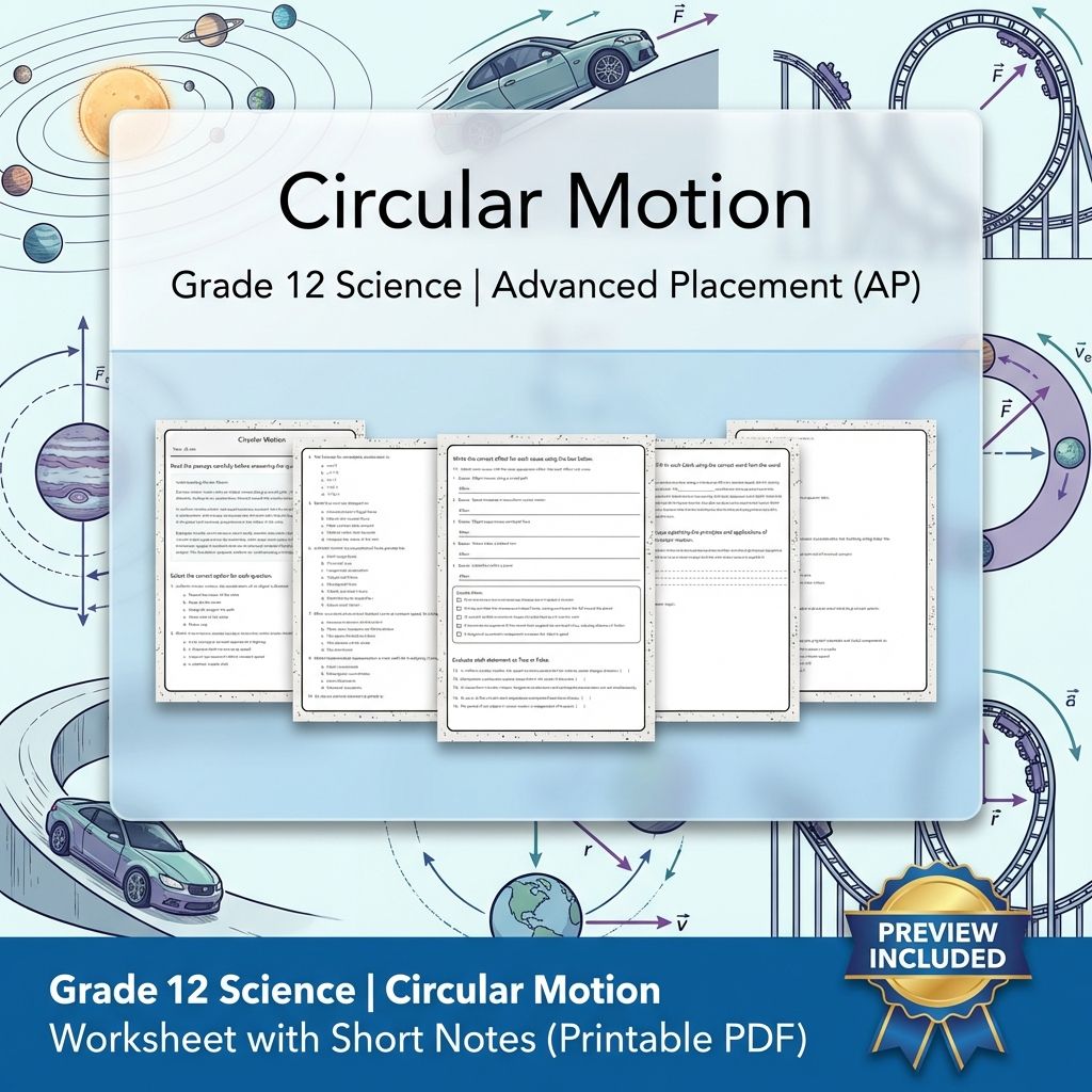 Grade 12 Science Worksheet Bundle – Physics & Biology Topics (PDF Collection) — included worksheet 9