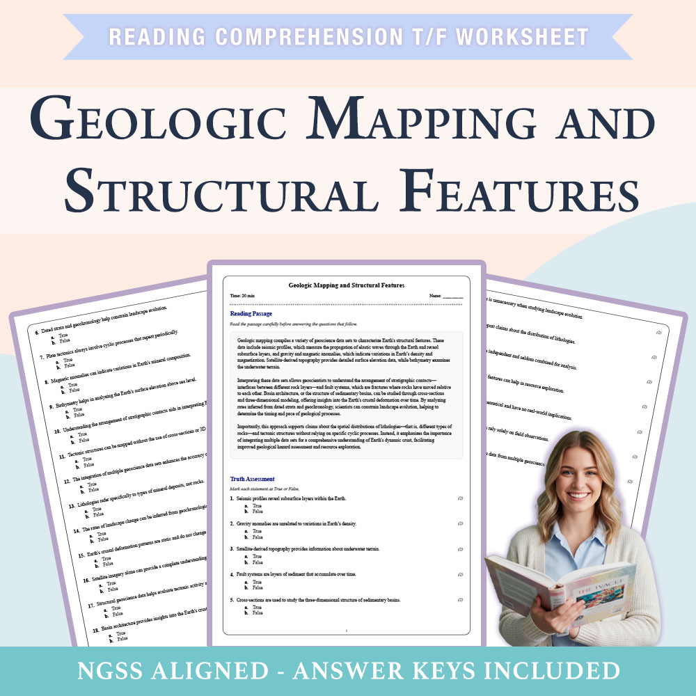 Grade 10 Science reading comprehensions true or false worksheet worksheet — Grade 10 Science | Geologic Mapping and Struct…