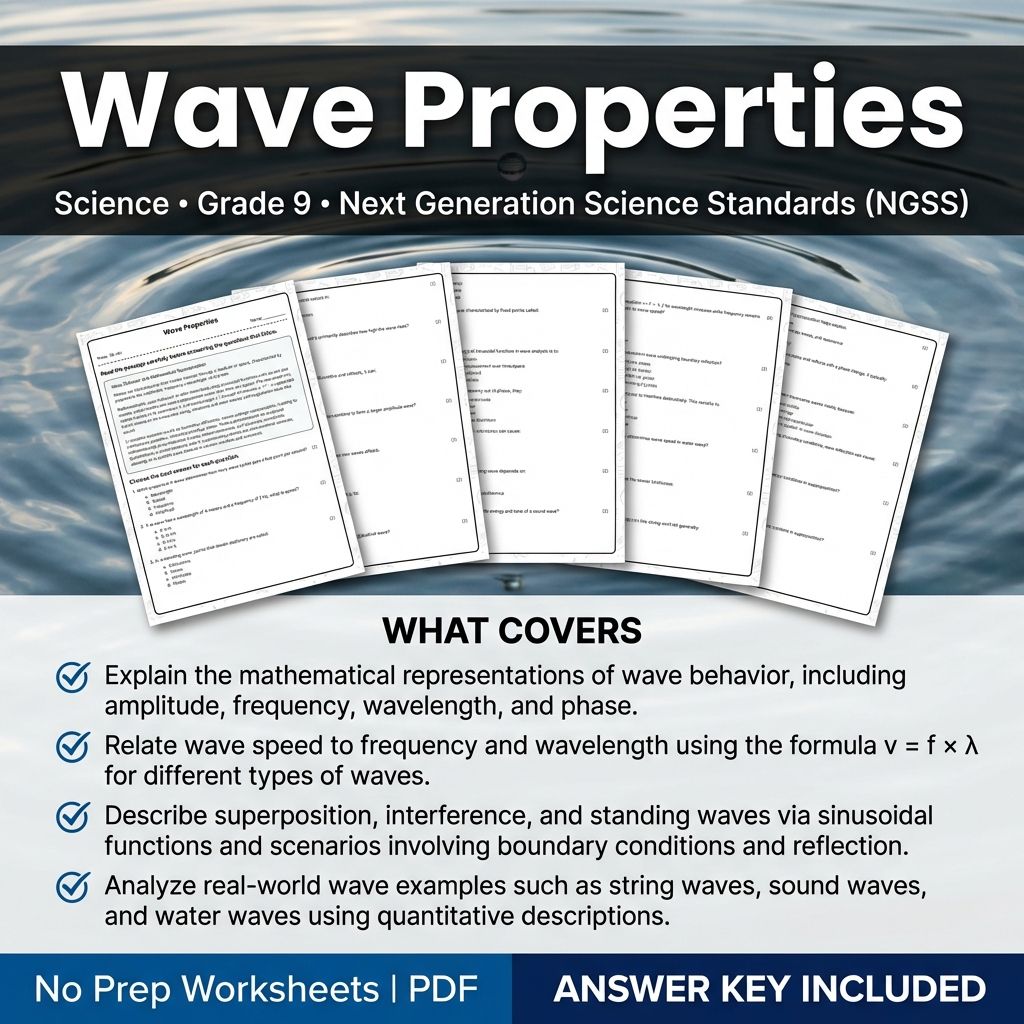 Grade 9 Science Worksheet Bundle | Physics, Biology, Earth & Energy Topics — included worksheet 8