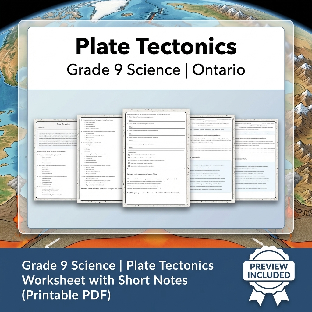 Grade 9 Science Lesson Group Bundle | Ontario Curriculum Worksheets — included worksheet 2
