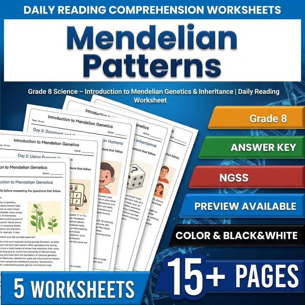 Grade 8 Science – Mendelian Genetics & Inheritance | Daily Reading Worksheet