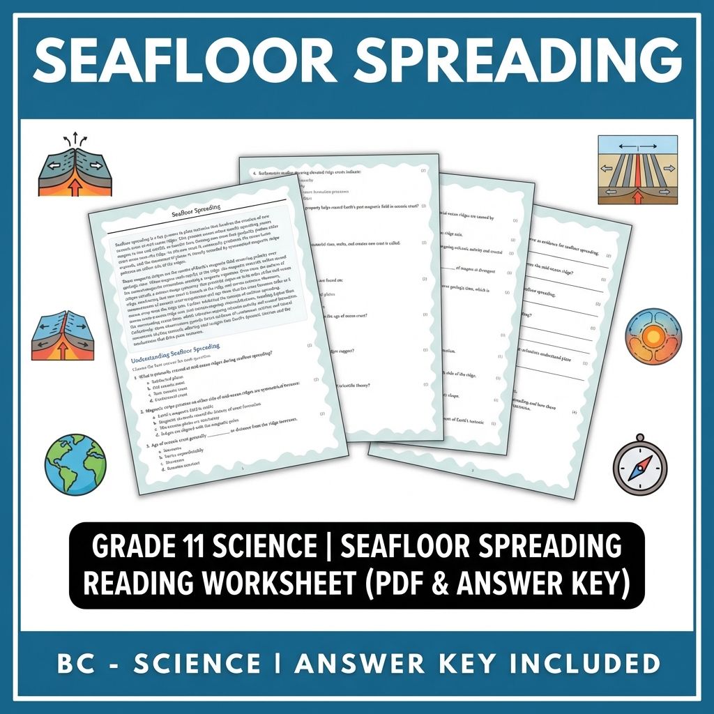 Grade 11 Science | Seafloor Spreading Reading Worksheet (PDF & Answer Key)