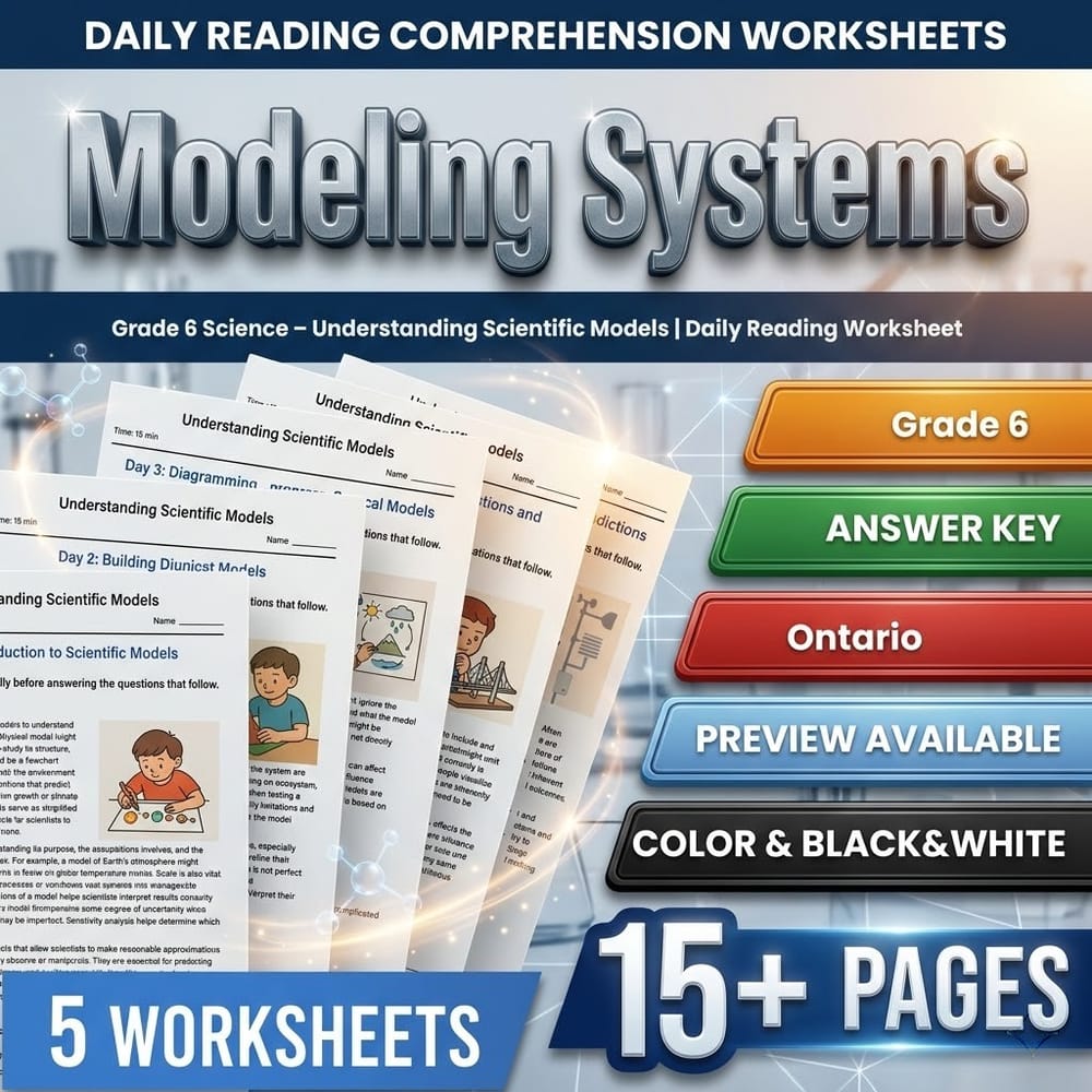 Science Grade 6 Daily Reading Worksheets Bundle | Ontario Framework — included worksheet 2