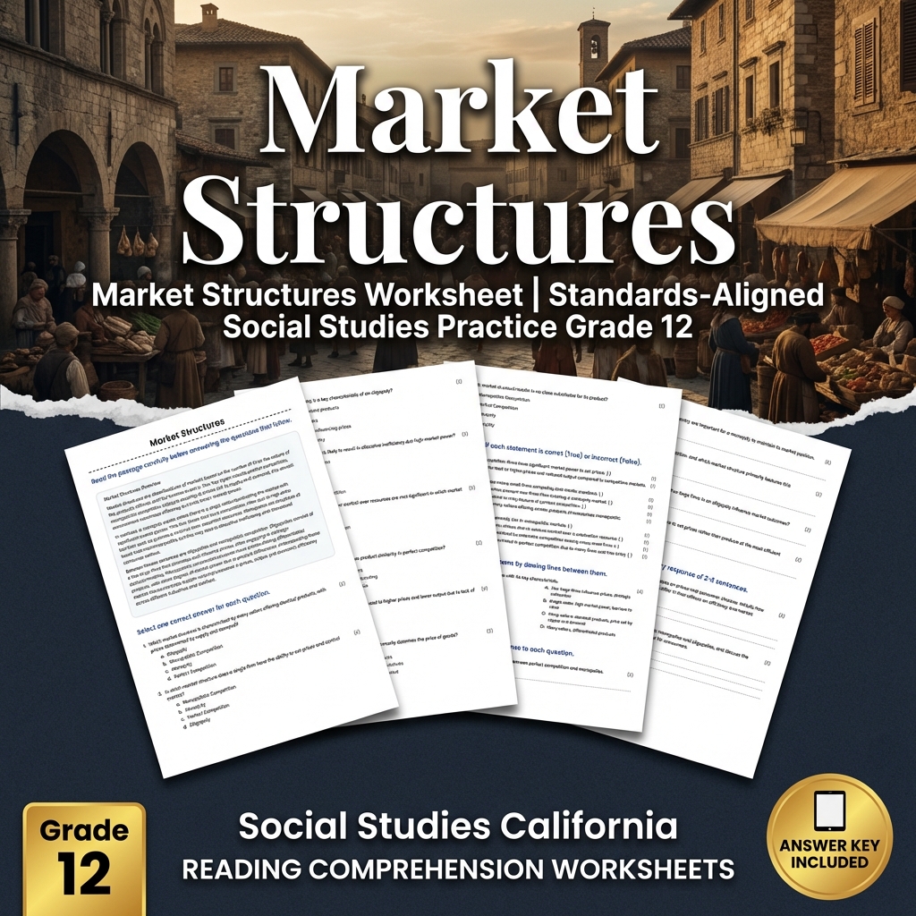 Market Structures Worksheet | Standards-Aligned Social Studies Practice Grade 12