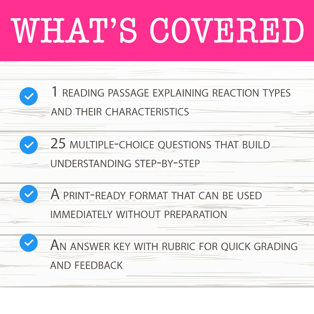 Grade 8 Science worksheet mcq paper worksheet — Grade 8 Science — Worksheet MCQ Paper for Mastering Reaction Types — page 2