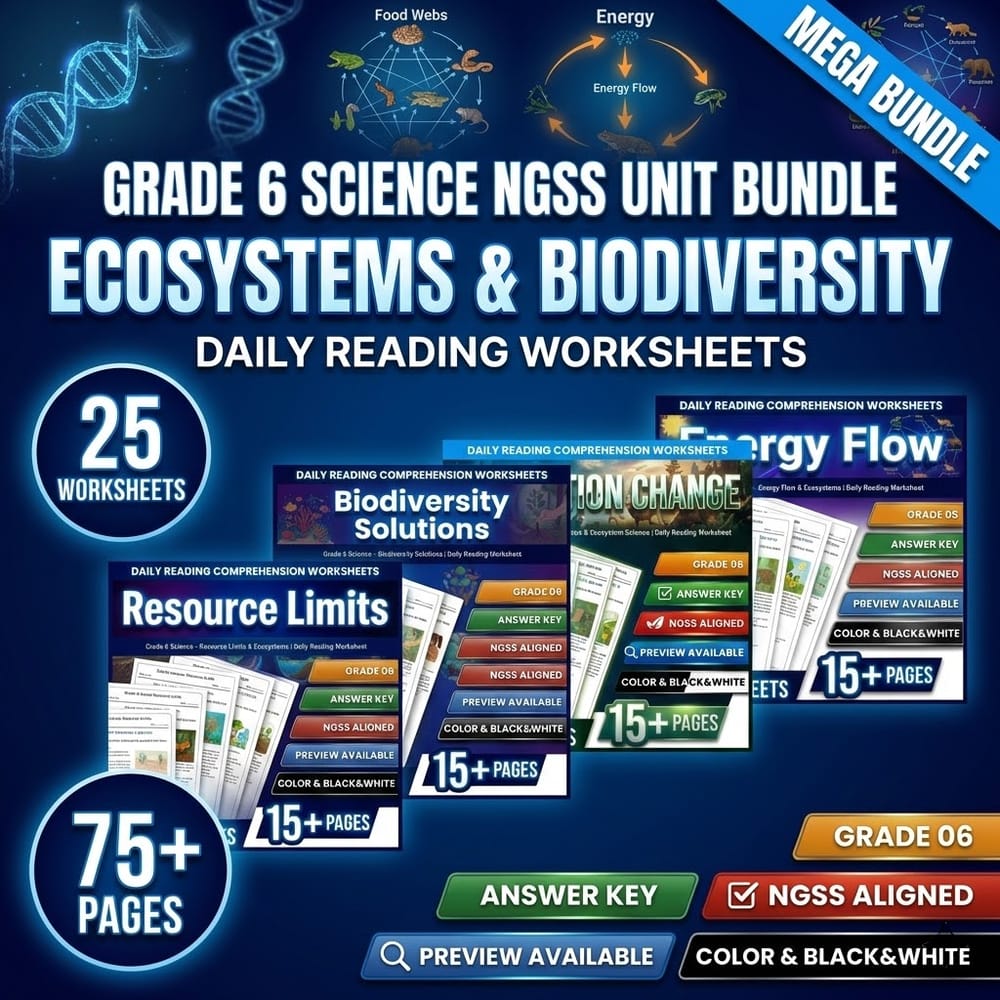 Grade 6 Science Earth and Human Activity Lesson Bundle | NGSS Aligned — included worksheet 1