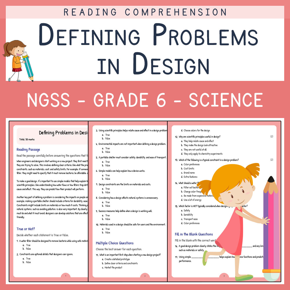 Grade 6 Science worksheets for primary grades worksheet — Grade 6 Science | Defining Problems in Design Worksheet (PDF + A…