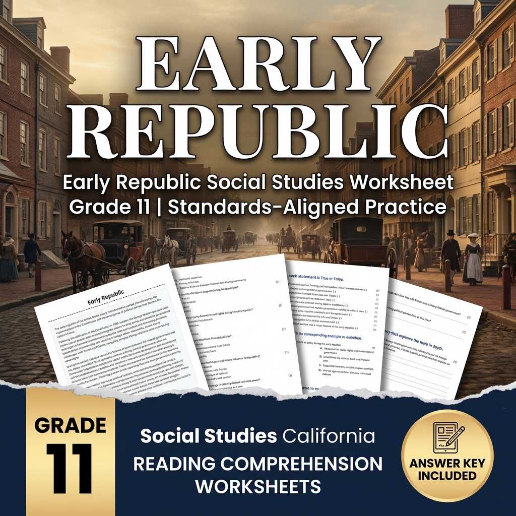 Early Republic Social Studies Worksheet Grade 11 | Standards-Aligned Practice