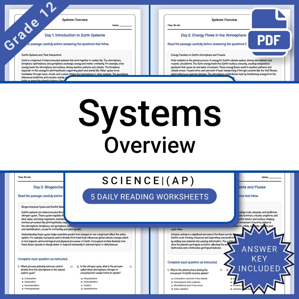 Grade 12 Science AP Full Year Bundle – Biology, Physics, Earth & Chemistry — included worksheet 10