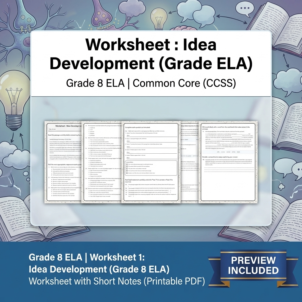 Grade 8 Clarity, Evidence & Argument Writing ELA Full-Year Bundle CCSS — included worksheet 6