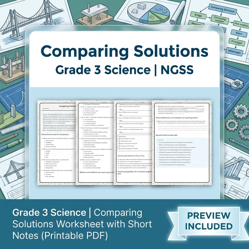 Grade 3 Science NGSS Engineering Design Unit | Classroom Worksheets & Activities — included worksheet 1