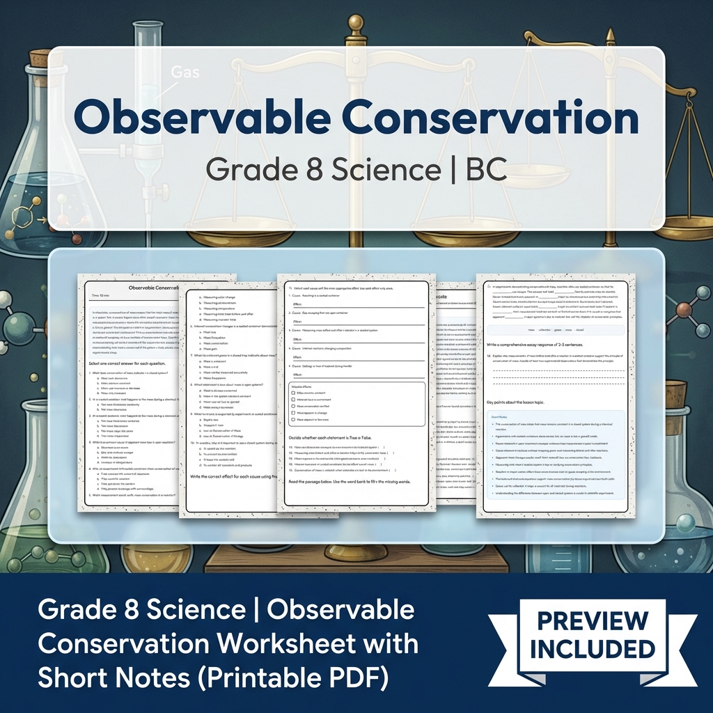 Grade 8 Science Full Year Bundle | Cell Biology, Ecosystems & Conservation — included worksheet 9