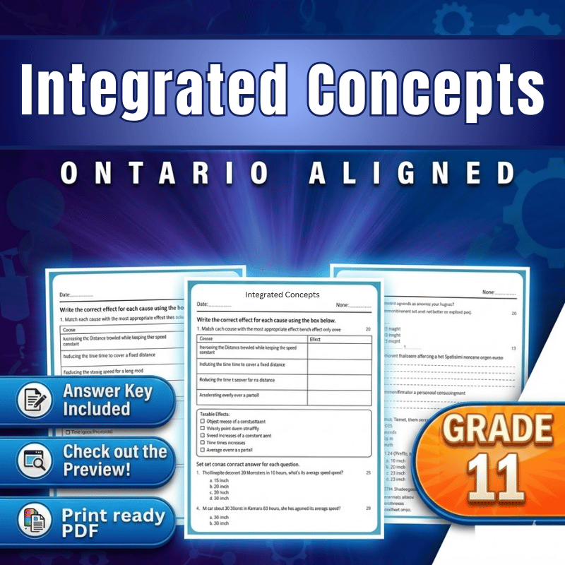 Grade 11 Science | Integrated Concepts Worksheet (PDF) – Ontario Standards
