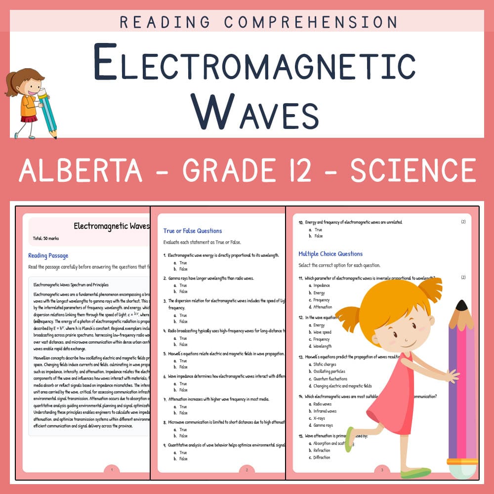Grade 12 Science worksheet elena worksheet — Grade 12 Science | Electromagnetic Waves Worksheet | Alberta Standards — page 1