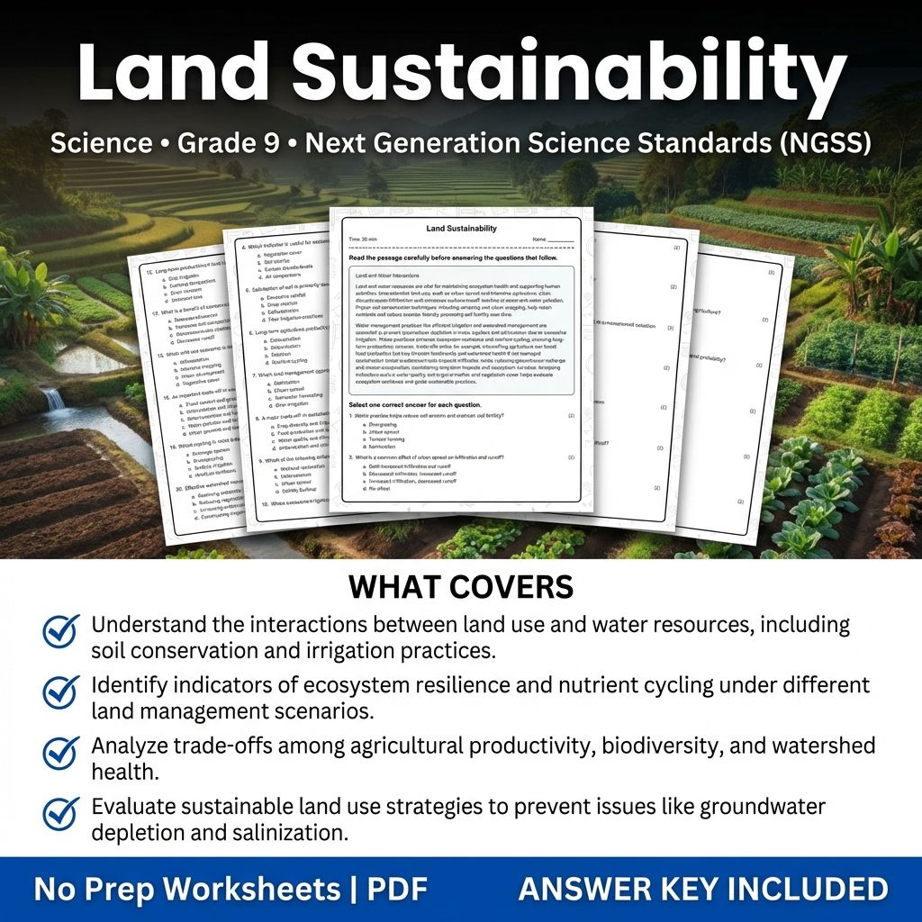 Grade 9 Science Worksheet Bundle | Physics, Biology, Earth & Energy Topics — included worksheet 9