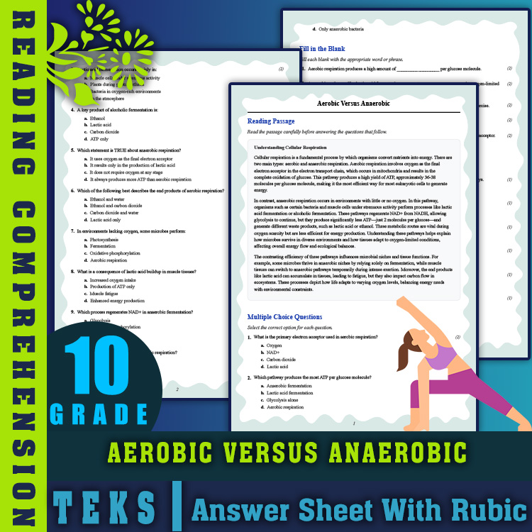 Grade 10 Science reading worksheets worksheet — Grade 10 Science | Aerobic Versus Anaerobic Reading Worksheet & Answer Key…