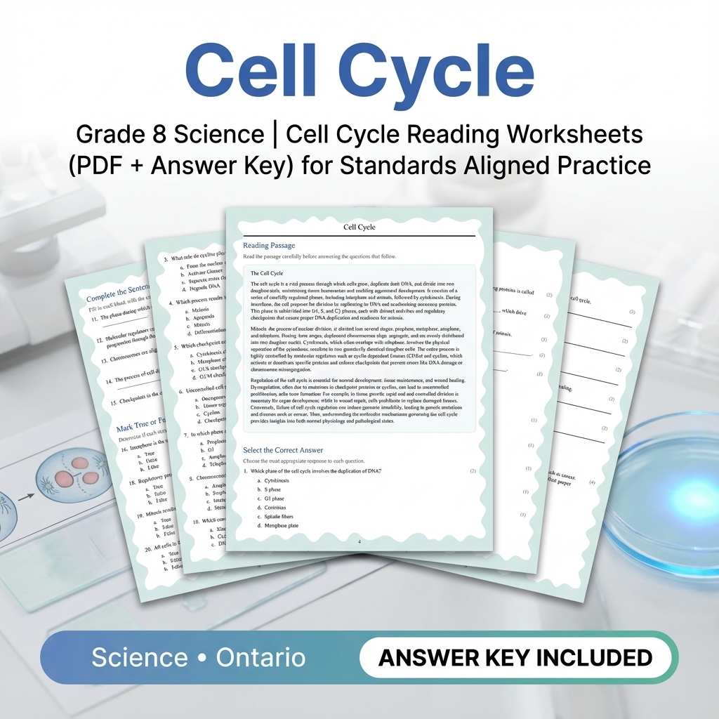 Grade 8 Science Worksheets Bundle | Biology, Physics & Earth Science Resources — included worksheet 10
