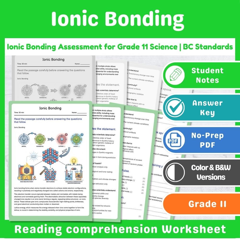 Grade 11 Science | Thermochemistry Assessment Bundle – Standards-Aligned — included worksheet 4
