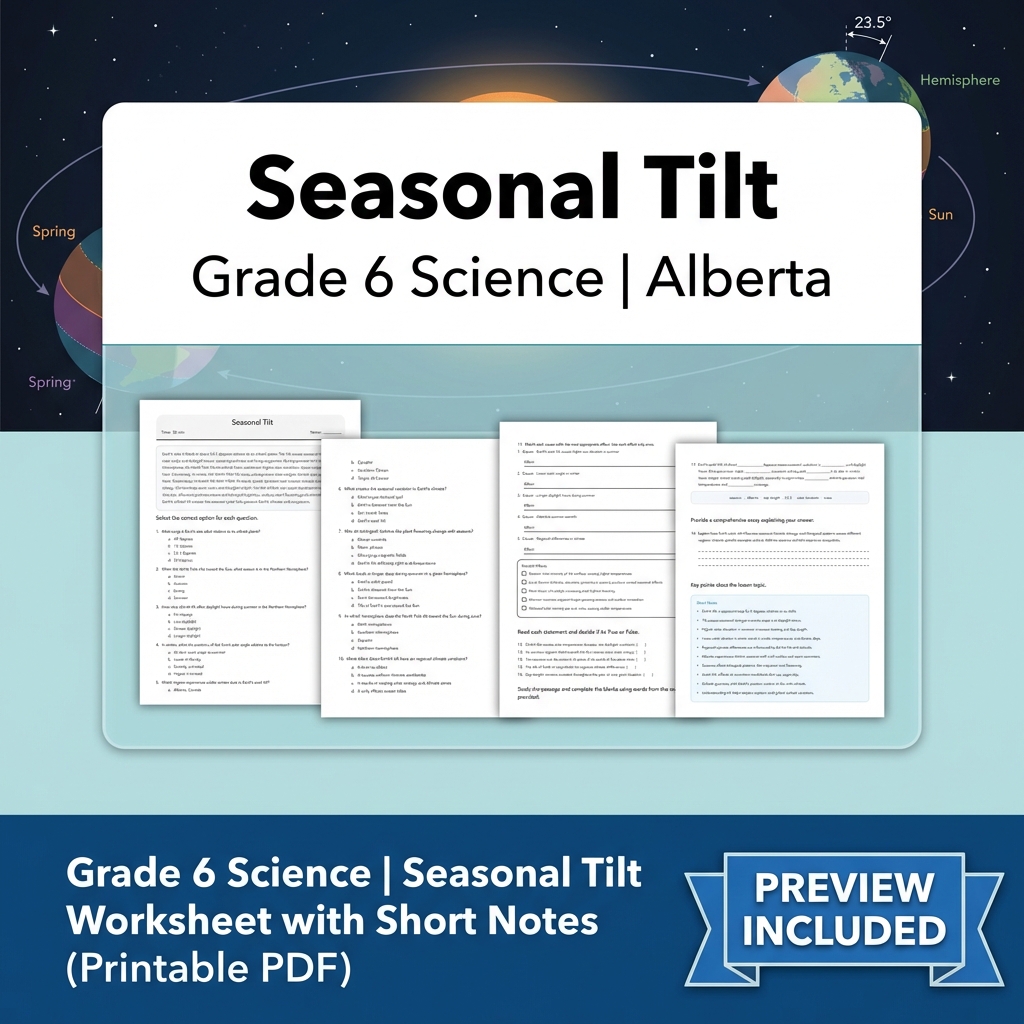 Grade 6 Science Alberta | 60-Worksheet Comprehensive Science Bundle  — included worksheet 15