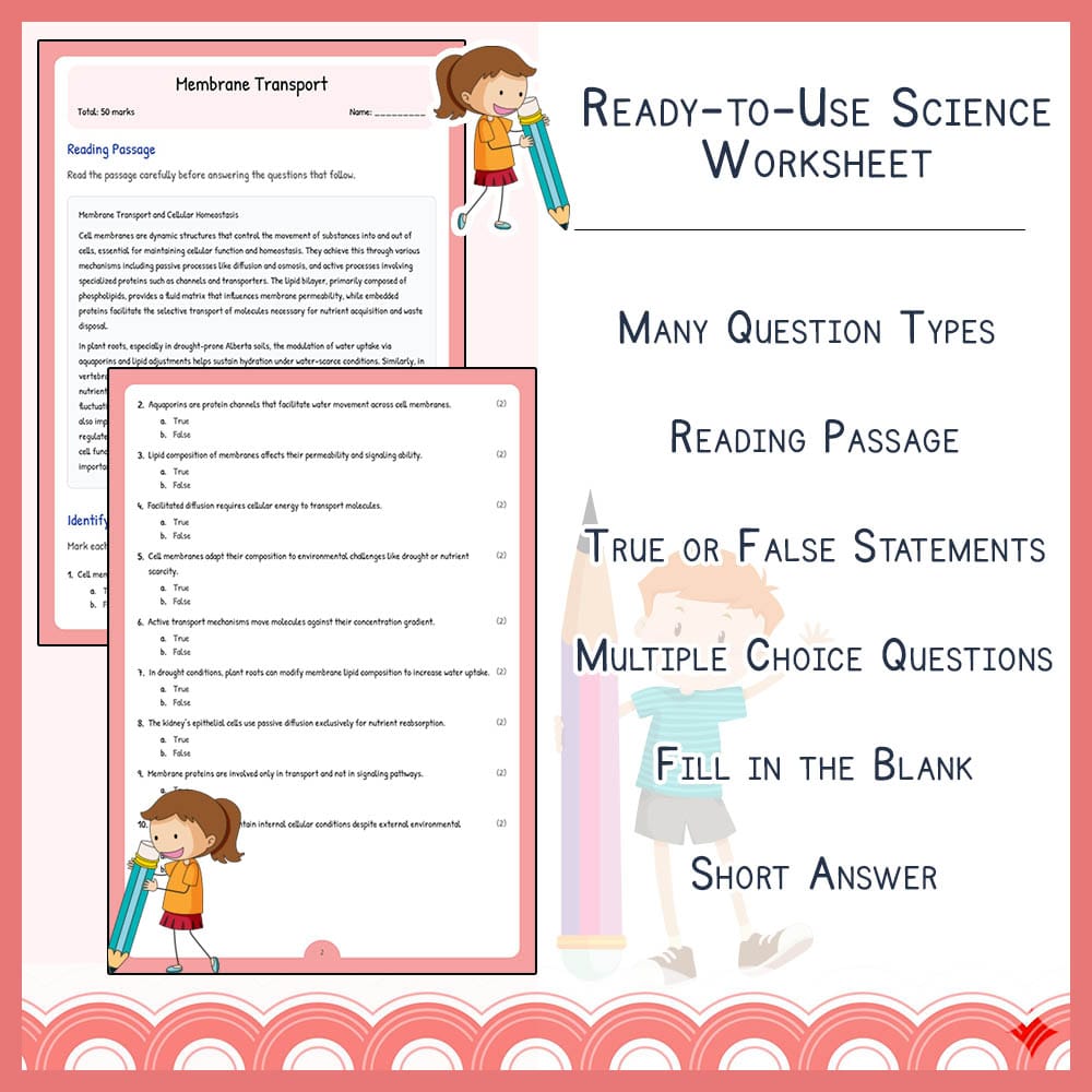 Grade 10 Science worksheet elena worksheet — Grade 10 Science | Membrane Transport Worksheet | Alberta Standards — page 2