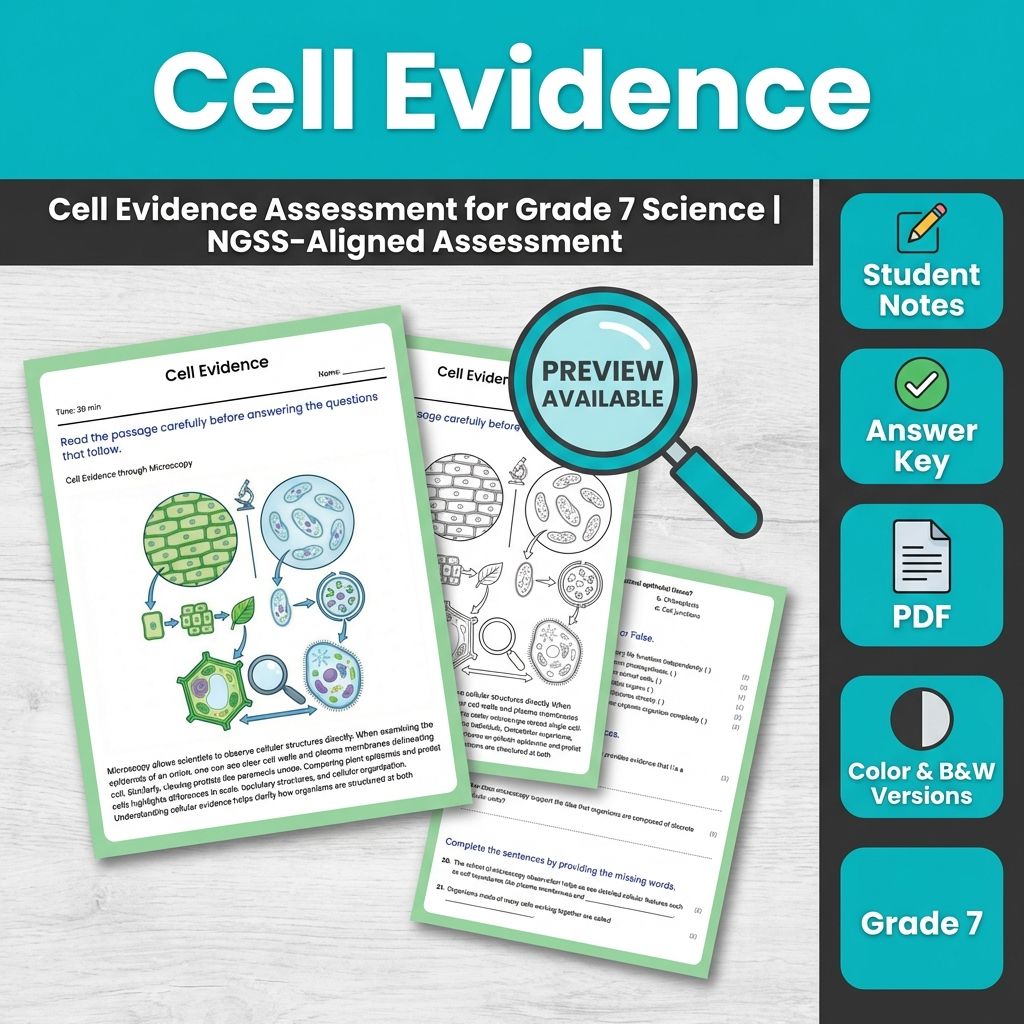 Grade 7 Science Full Year Bundle | NGSS Assessment Worksheets & Resources — included worksheet 6