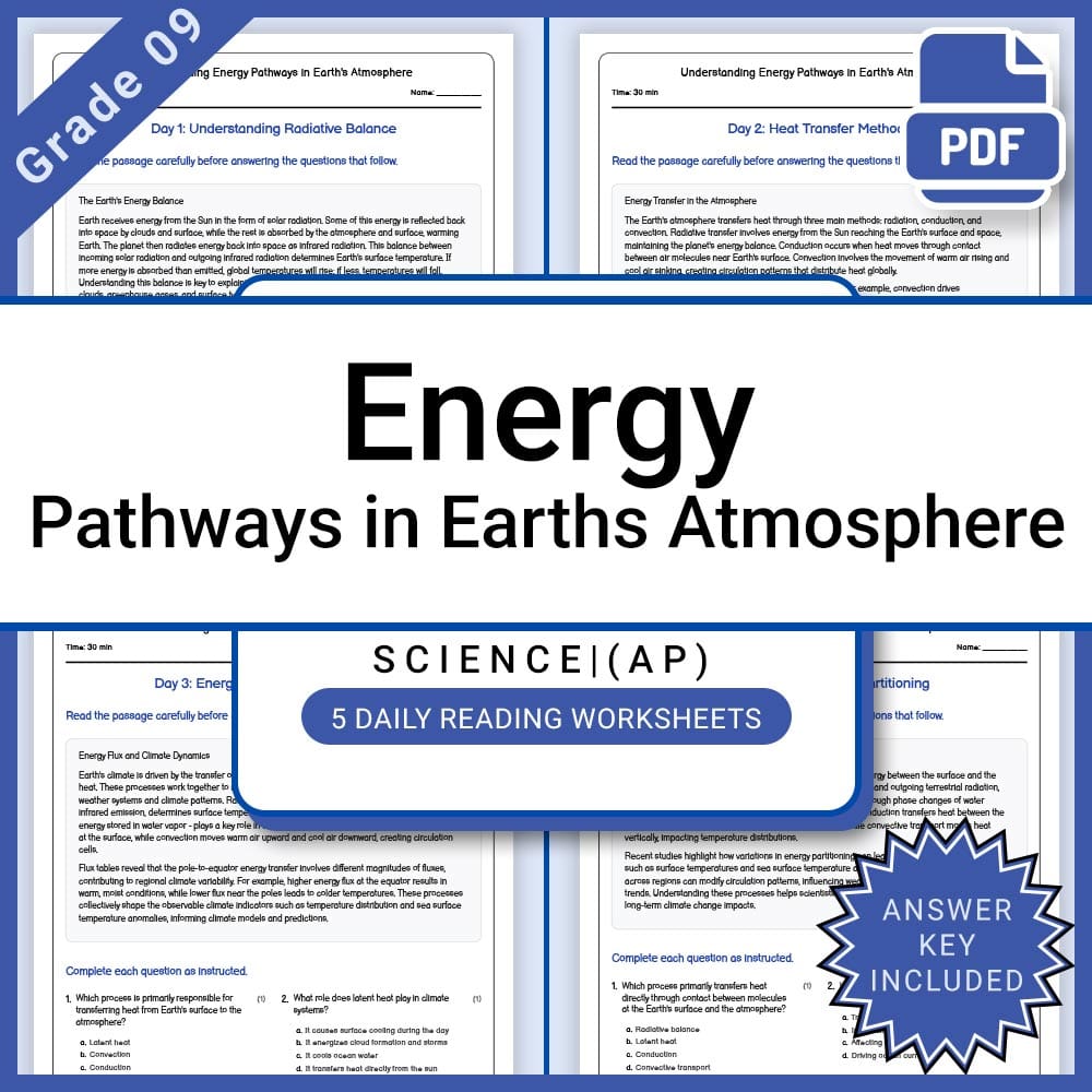 Grade 9 Science Lesson Bundle – AP Framework Daily Reading Worksheets — included worksheet 4