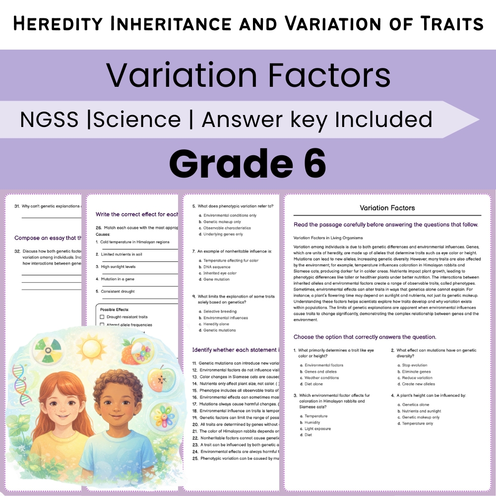 Grade 6 Science NGSS Worksheet Bundle | Comprehensive STEM Practice Pack — included worksheet 7