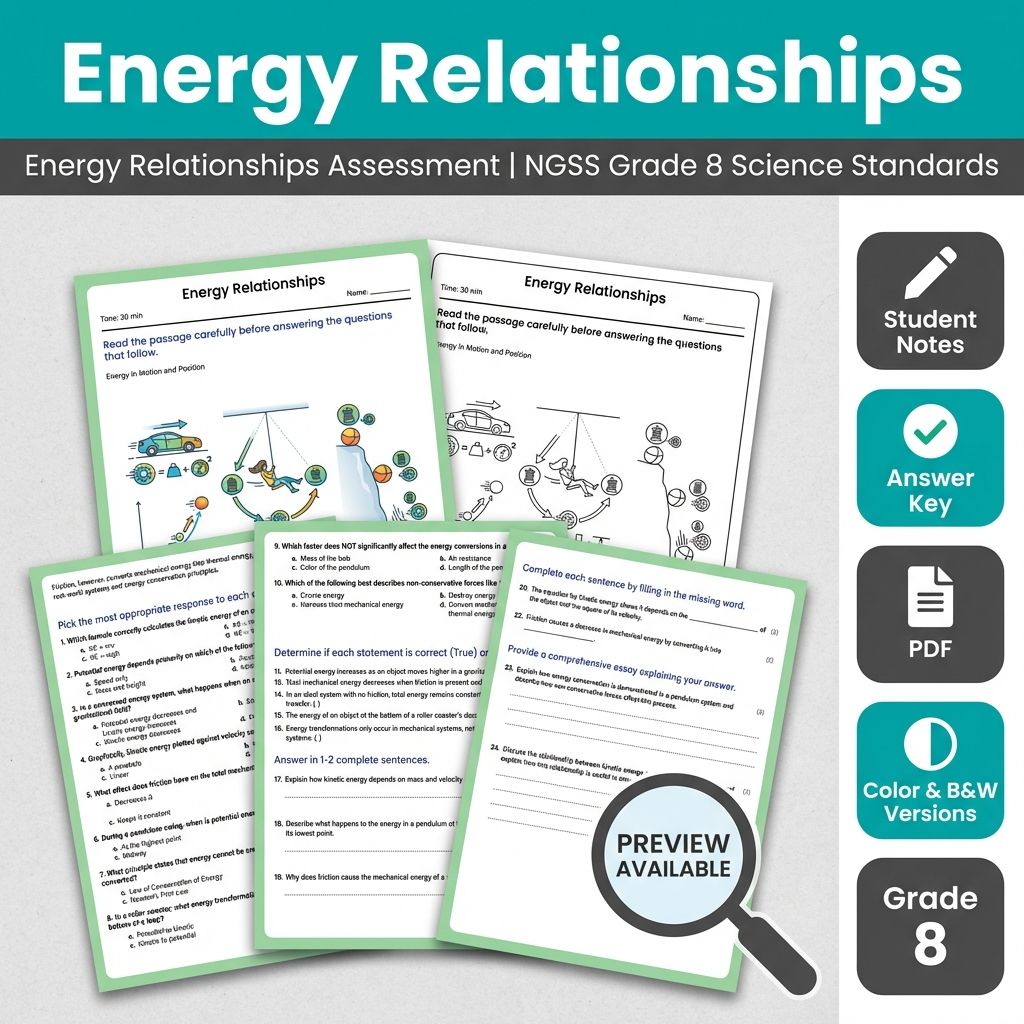 Grade 8 Science Mini Bundle – Energy NGSS Standards-Aligned Not Specified — included worksheet 2