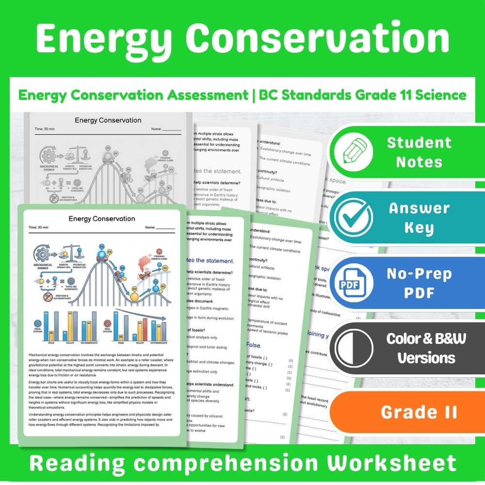 Grade 11 Science Assessment Bundle | Classical Mechanics & Motion Topics — included worksheet 3