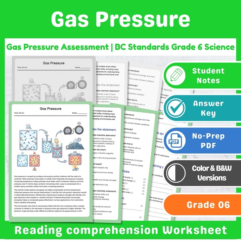 Grade 6 Science – Chemistry Assessment Mini Bundle | BC Standards-Aligned — included worksheet 3