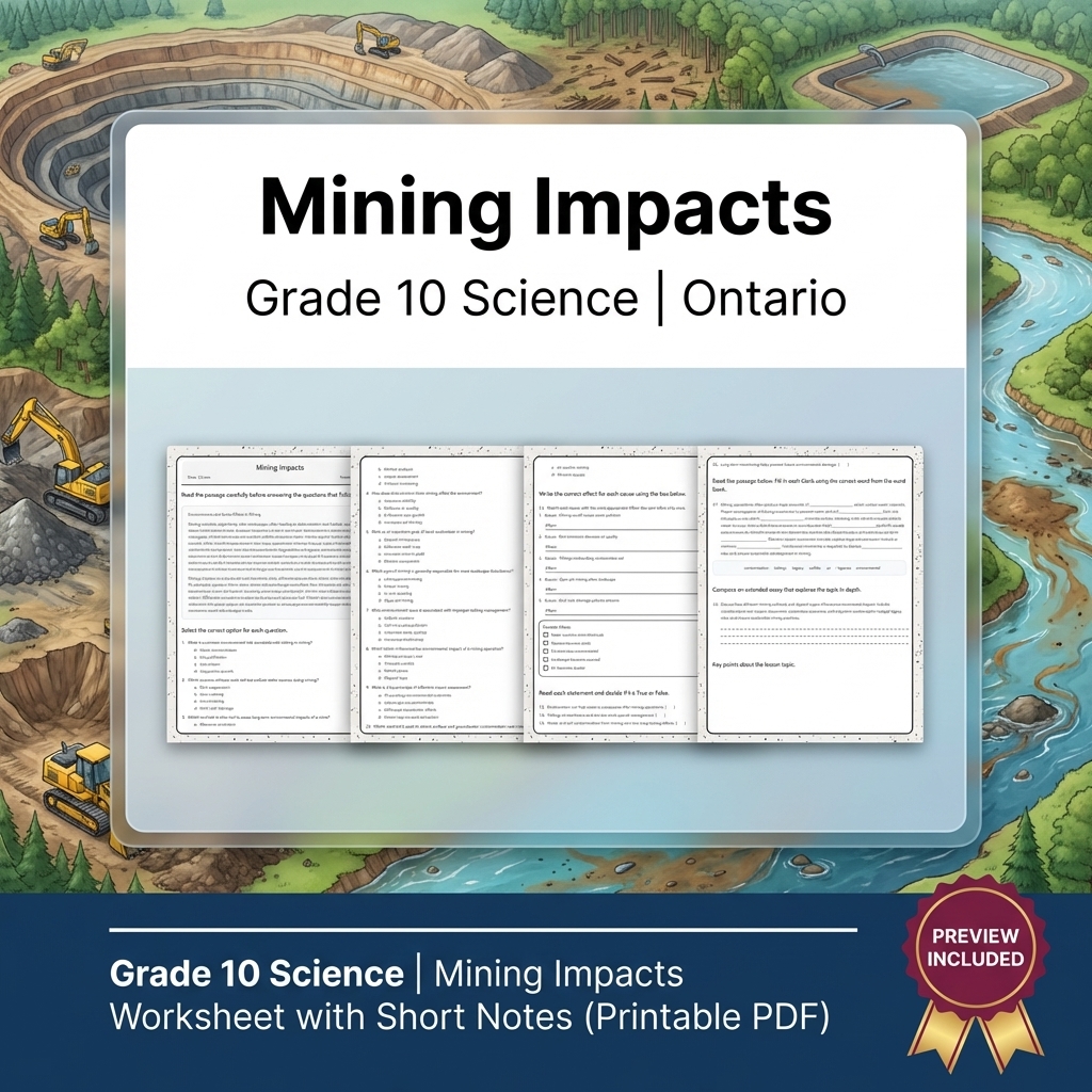 Grade 10 Science Lesson Group Bundle | Ontario Curriculum and STEM Topics — included worksheet 3