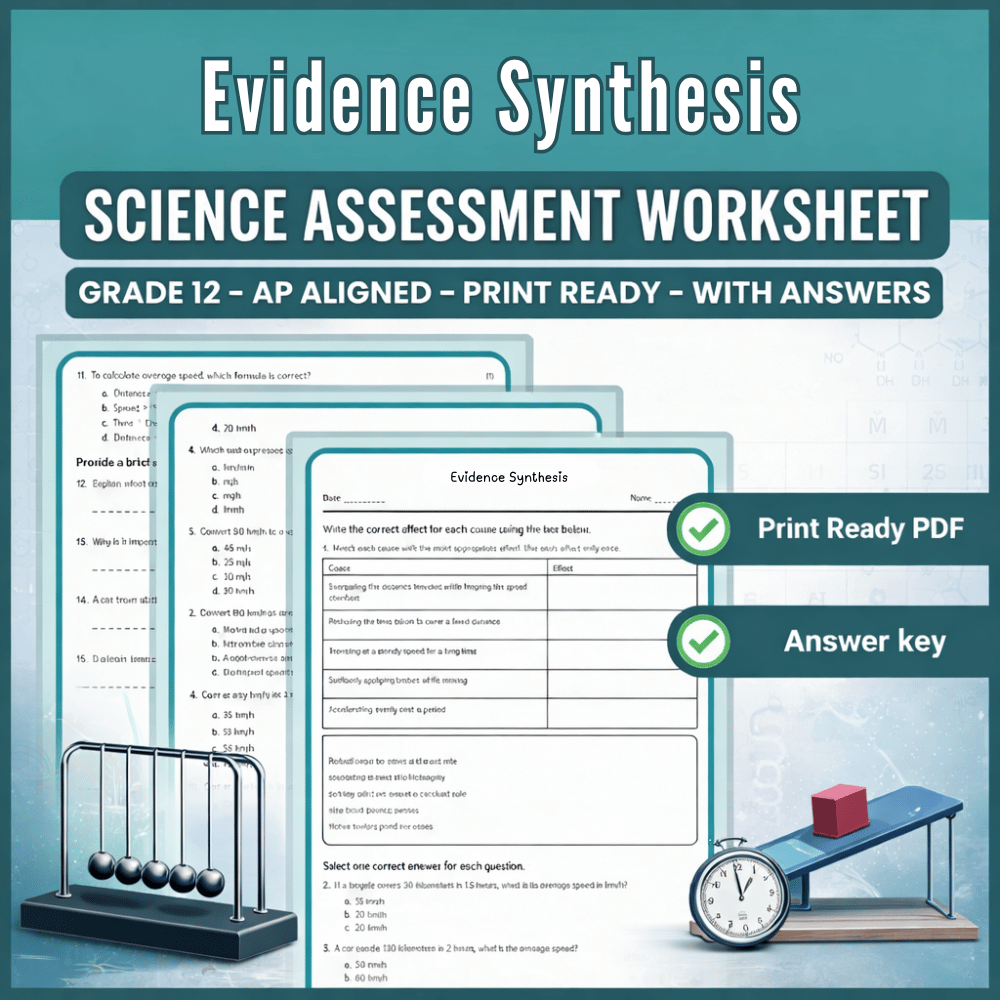Grade 12 Science Evidence Synthesis Worksheet – AP Standards (PDF)