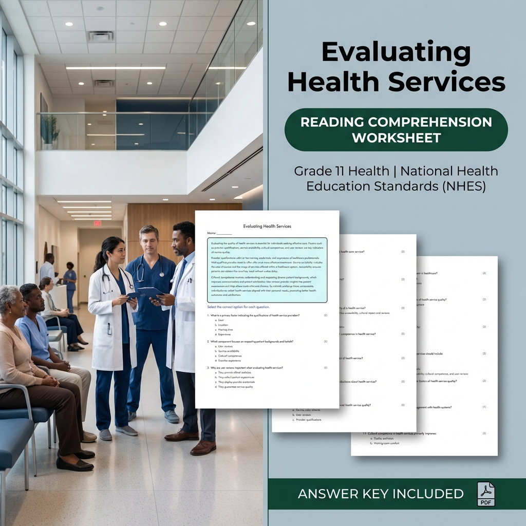 Grade 11 Health  Access to Valid Health Information & Services Worksheet Pack  — included worksheet 2