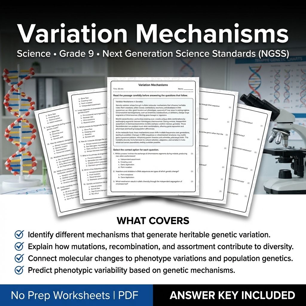 Grade 9 Science Worksheet Bundle | Physics, Biology, Earth & Energy Topics — included worksheet 10