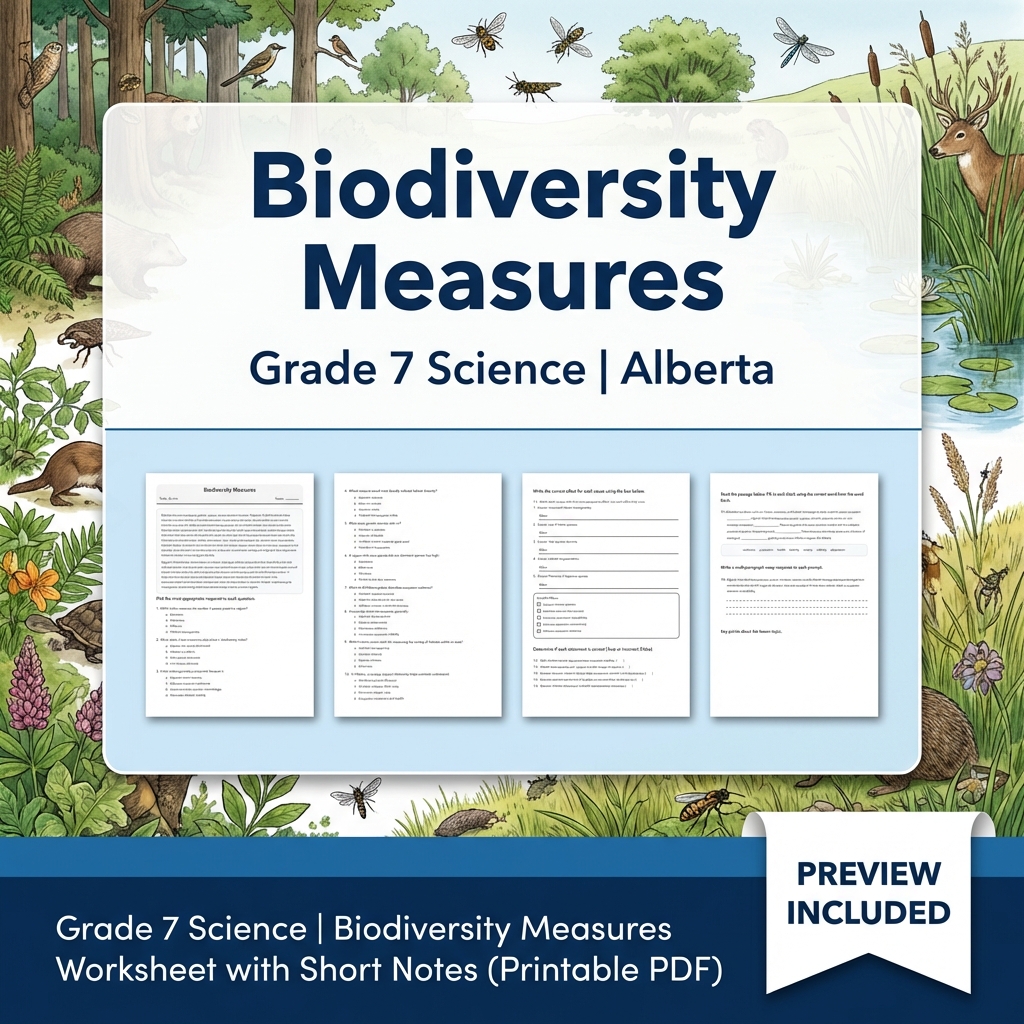 Grade 7 Science | Interactions & Ecosystems UNIT Bundle – Alberta Curriculum — included worksheet 2