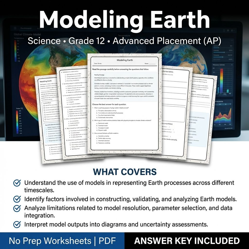 Grade 12 Science Unit Worksheets Pack | Earth's Systems & Surface Processes — included worksheet 2